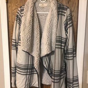 Thread+Supply soft warm fuzzy plaid jacket